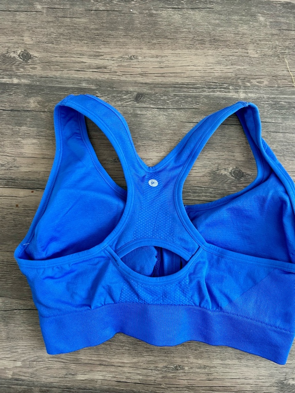 90 Degree By Reflex Cobalt Blue Front-Zip Racerback Sports Bra - Picture 3 of 4